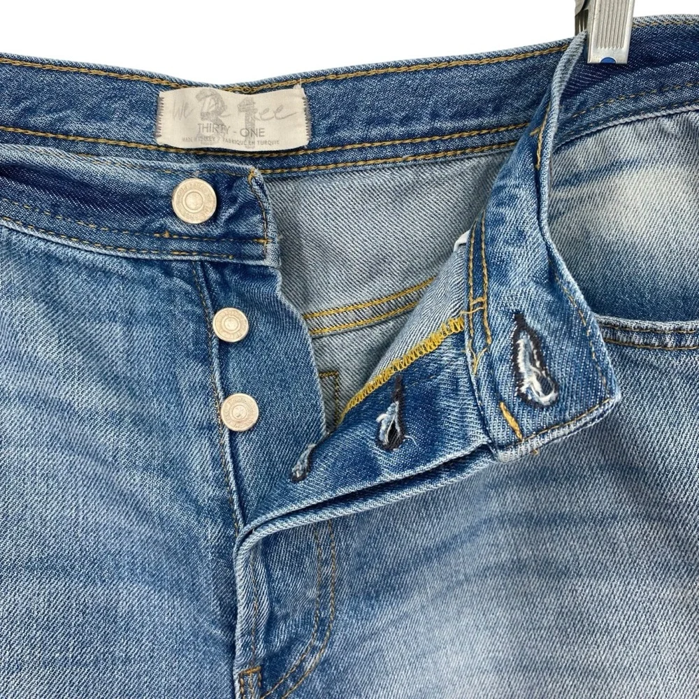 Free People We the Free Maggie High Rise Straight Leg Distressed Jeans - Picture 9 of 11